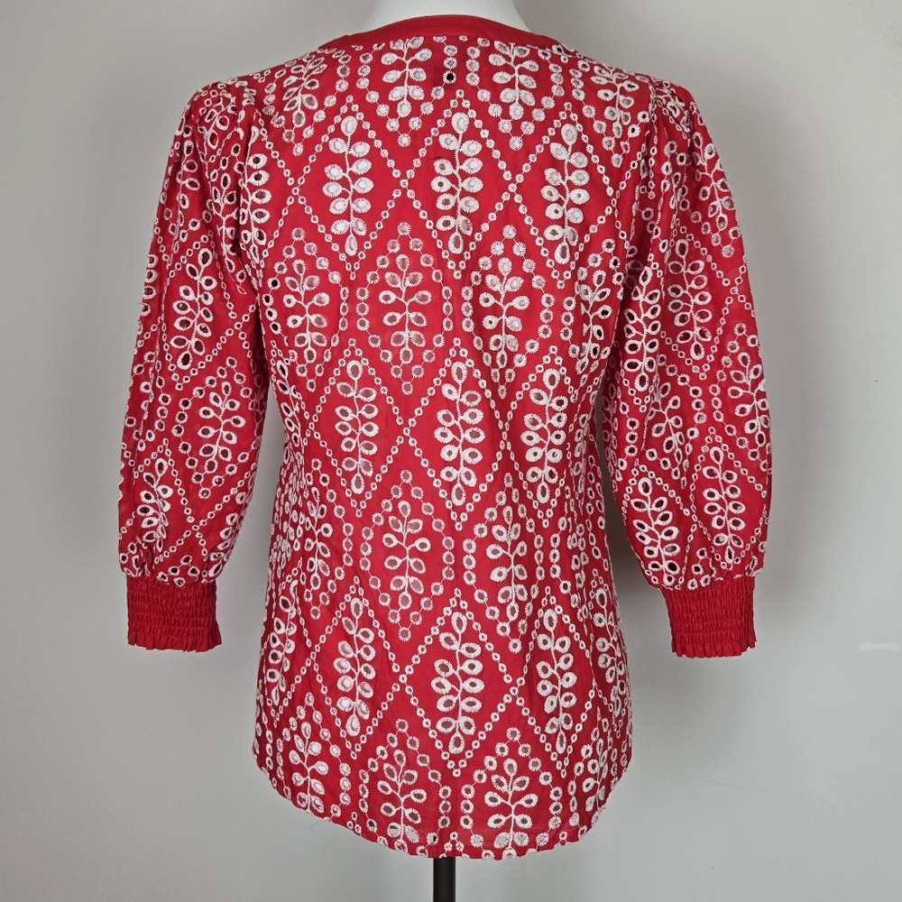 CABI Lyric Embroidered Eyelet Blouse - Picture 4 of 10